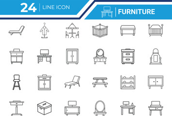 Furniture Outline Icon Vector Design