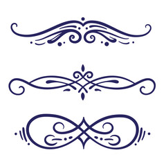 Elegant vector decorative elements collection featuring swirls and flourishes with detailed designs