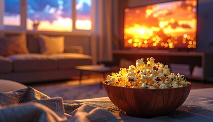 Cozy living room with popcorn