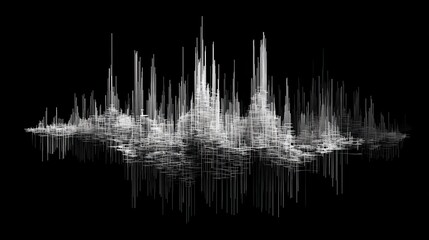 Create a minimalist conceptual image, a data city floating in the void like a dream, tens of thousands of channels and interfaces interweave and echo, forming a breathing digital.