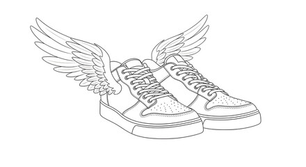 Dynamic winged sneakers symbolize freedom, speed, and unstoppable movement in modern style
