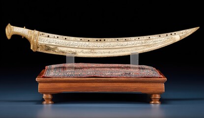 Ornate ivory dagger on display
