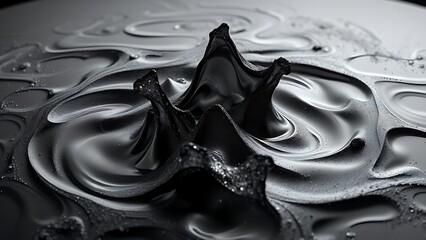 A mesmerizing material that is both flowing liquid and shimmering solid, contained within a force field.