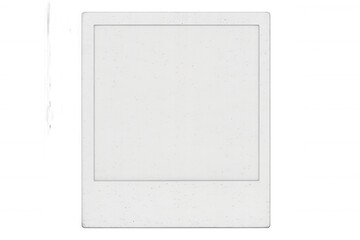 White instant photo frame with transparent background, providing space for adding pictures and designs