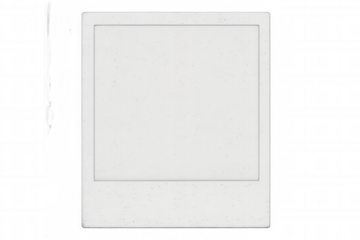 White instant photo frame with transparent background, providing space for adding pictures and designs