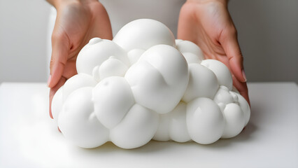 Woman's hands hold fresh, organic chicken eggs for a healthy breakfast meal