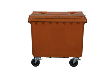 Large Brown Wheeled Bin for Organic Waste Collection