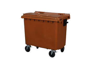 Large Brown Wheeled Bin for Organic Waste Collection