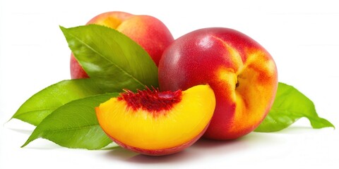 Close-up of delicious nectarines with vibrant colors, perfect for summer.