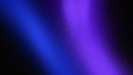 Abstract dark background with blue and purple light effect and grain texture