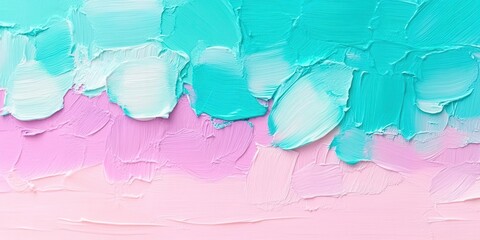 An abstract painting featuring thick brushstrokes in a vibrant color palette.