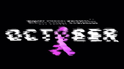 Pink Ribbon — Breast Cancer Awareness Month, Seamless Loop, Alpha Channel