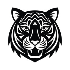 Tribal Tiger Face Pattern Illustration