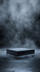 Pedestal on Wet Surface with Smoke
