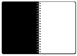 見開きリングノート１ページ目（無地、黒の表紙）