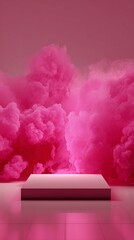 Pink Platform with Pink Smoke Background