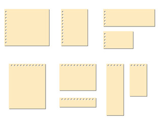 シンプルな無地のメモ用紙のフレームセット