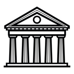 Obraz premium Classic columned building facade majestic architectural design symbolizing law and order vector