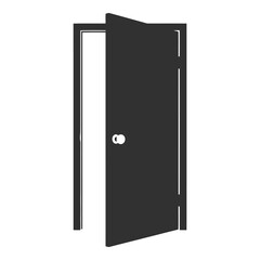 Open dark doorway with handle symbolizing opportunity and new beginnings entrance vector