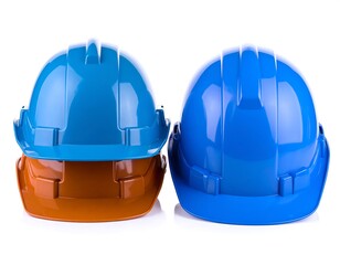 Safety helmets stacked