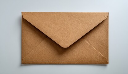 Brown Kraft Paper Envelope on White Background