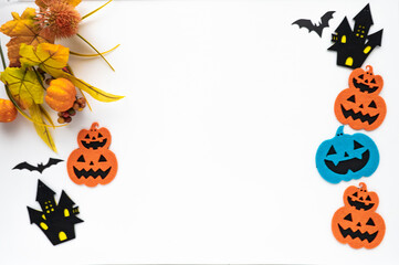 白背景のハロウィンデザイン