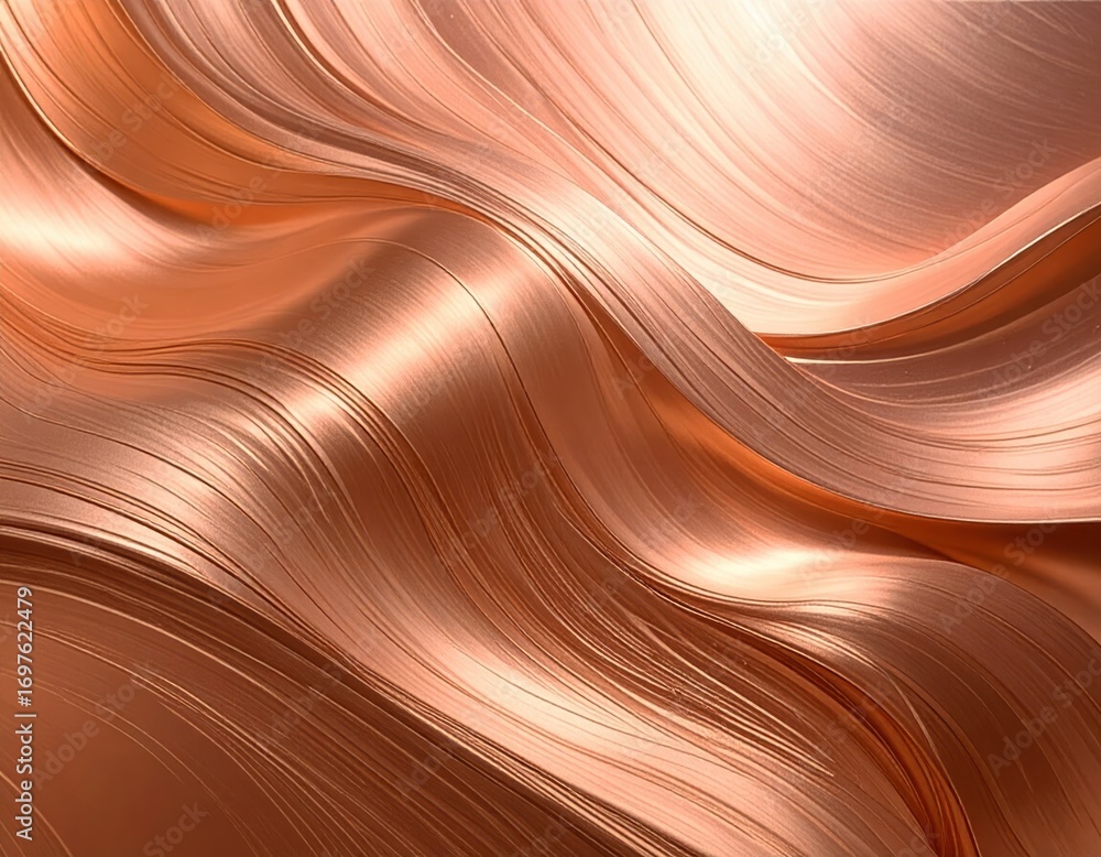 Aufkleber abstract flowing copper texture with smooth curves and lines