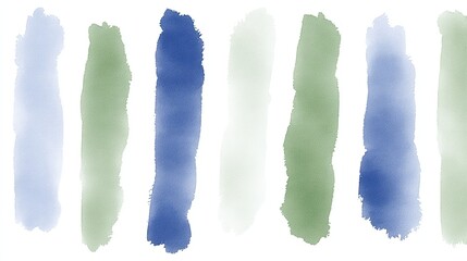 Abstract watercolor paint strokes in a spectrum of soft, muted colors