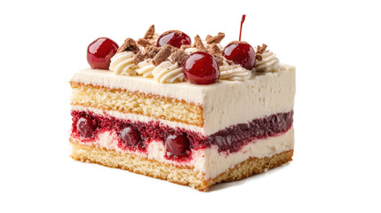 One cake with cream and cherry