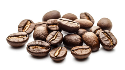 Obraz premium Roasted coffee beans isolated on a white background 