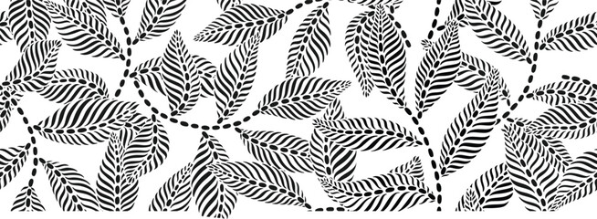 Palm leaves seamless pattern.	