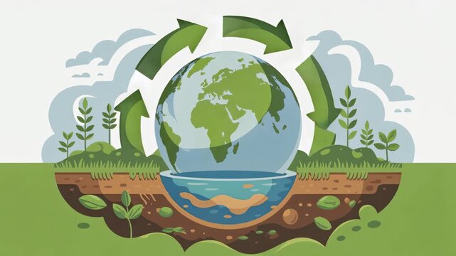 Sustainable Earth Cycle and Eco-Friendly Planet