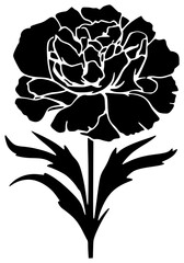 Obraz premium carnation illustration floral silhouette red logo flower icon blossom outline greeting card celebration holiday plant pink love bouquet nature shape with vector graphic background