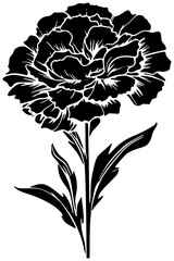carnation illustration floral silhouette red logo flower icon blossom outline greeting card celebration holiday plant pink love bouquet nature shape with vector graphic background