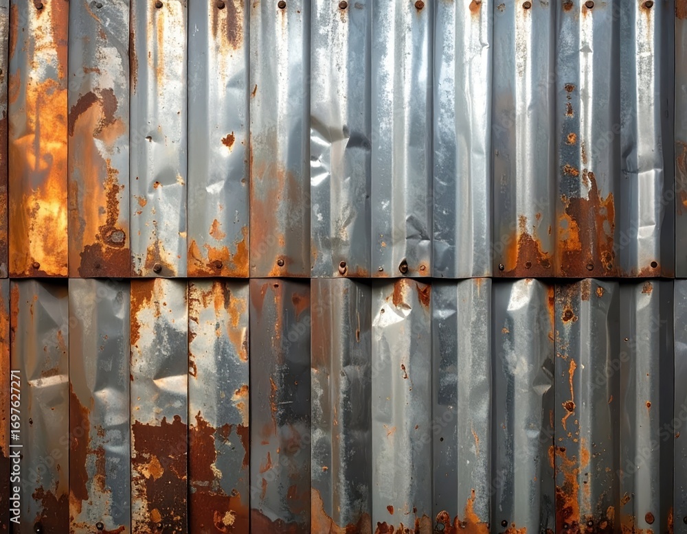 Poster rusty metal sheet with textures and corrosion patterns on surface