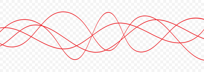 Red minimalist abstract background featuring wavy gray lines on a white backdrop creating a smooth and elegant pattern design for modern and creative Wavy line with flowing curves. Seamless pattern