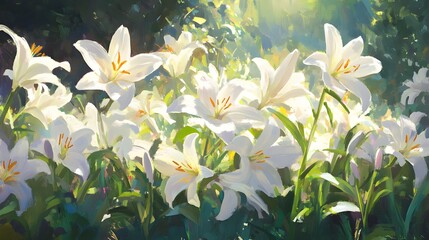 white spring flowers