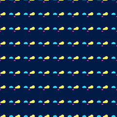 Fototapeta premium Seamless pattern with blue and yellow clouds on a dark blue background 