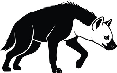 Hyena silhouette, a predator with a distinctive appearance and scavenging behavior
