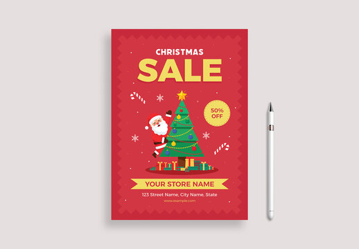 Holiday Shopping Christmas Sale Flyer Design