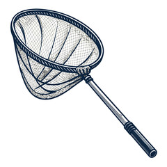 Create Bold Stroke Landing Net With Handle Creative Visual Ideal for Marketing