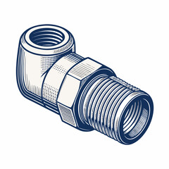 Create Bold Stroke Threaded Pipe Fitting High-Quality Stock Image Perfect for Editorial Content