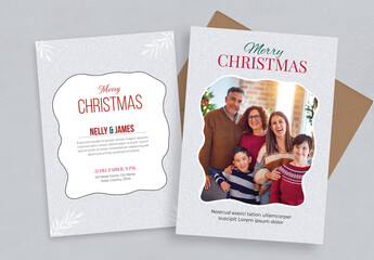 Minimalist Christmas Holiday Greeting Card Template