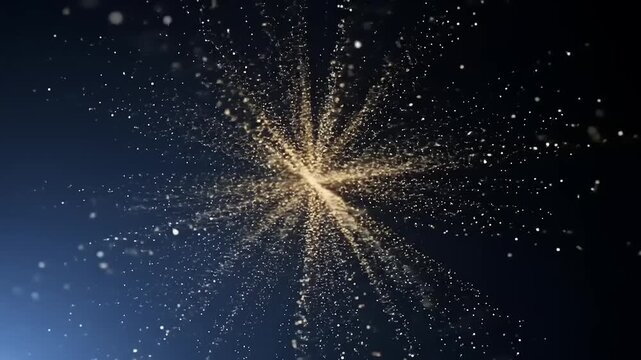 Stunning visual of a radiant starburst effect with golden particles against a dark background, evoking a sense of wonder and awe