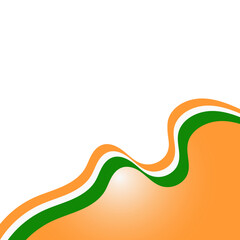Indian Flag Ribbon Corner Border