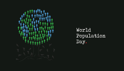 World Population Day, banner, poster, social media post, vector illustration, awareness, observance, 11th July, brochure, flyer, stop racism, humanity, equality, diversity, inclusion
