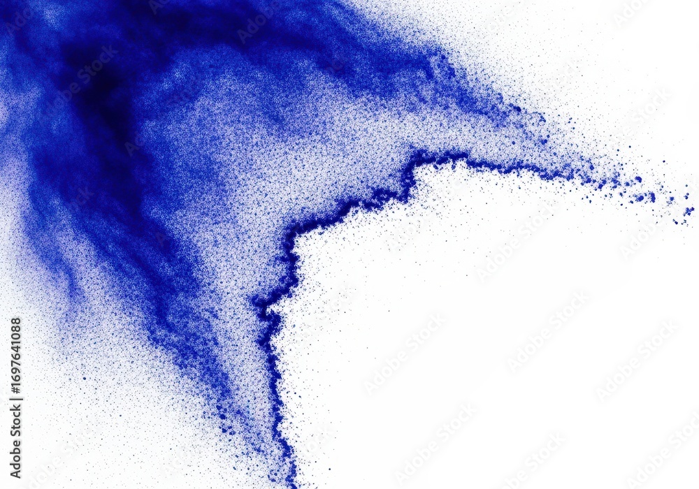 Poster abstract cobalt blue powder explosion moving dynamically