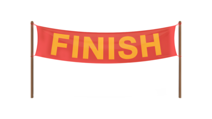 Reach the finish line with determination and celebrate success with this victory banner