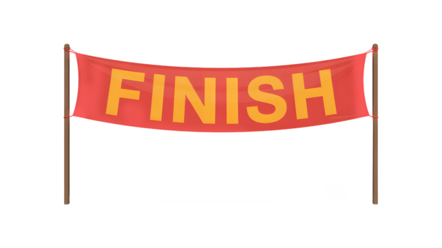 Reach the finish line with determination and celebrate success with this victory banner