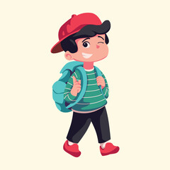 Illustration of an Kids Go to school